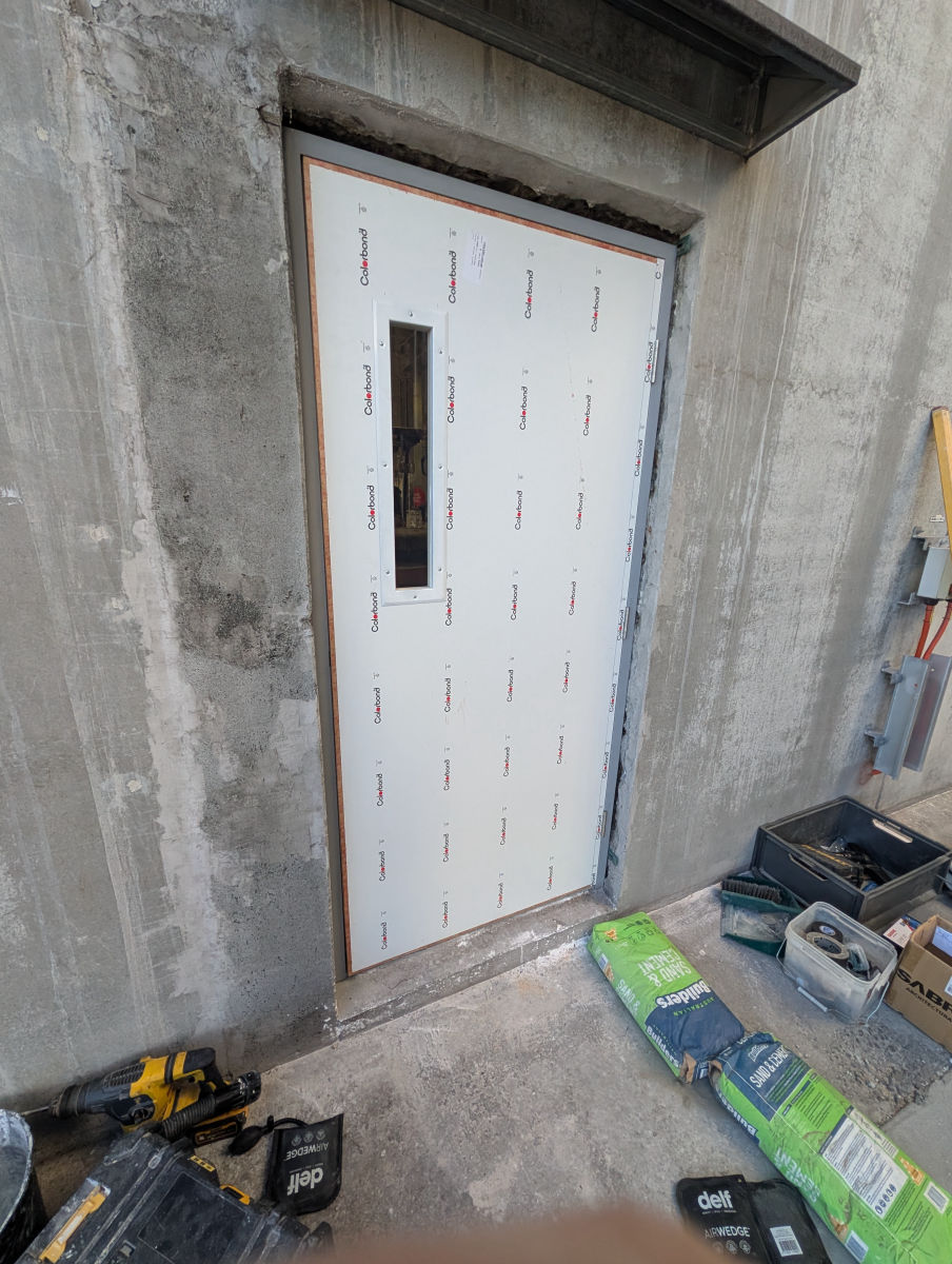 Fire door supplied and installed in a plant room in the Illawarra